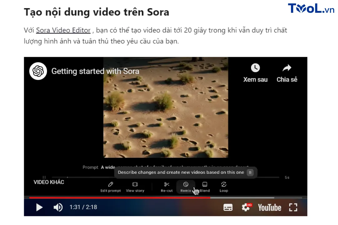 Tạo Video Chuyên Nghiệp Với Sora AI Chỉ Với Vài Click - Tích Hợp Sẵn Trong ChatGPT Plus & ChatGPT Pro