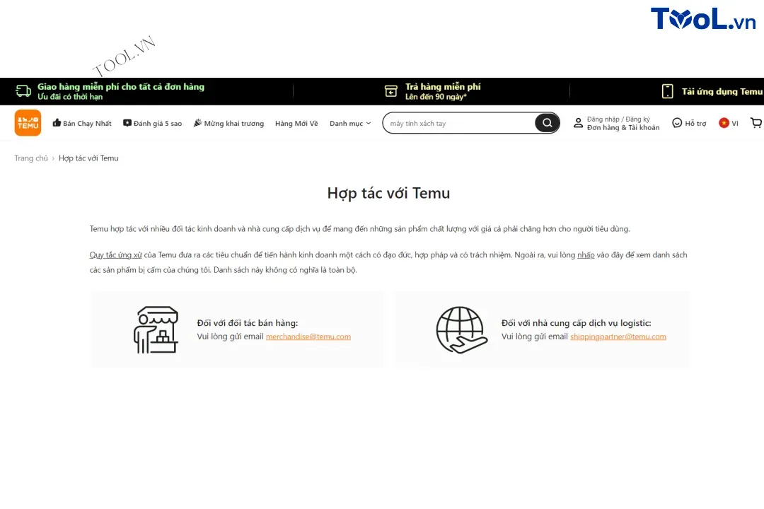 Chính sách bán hàng của temu với các nhà bán hàng ở Việt Nam chưa rộng mở
