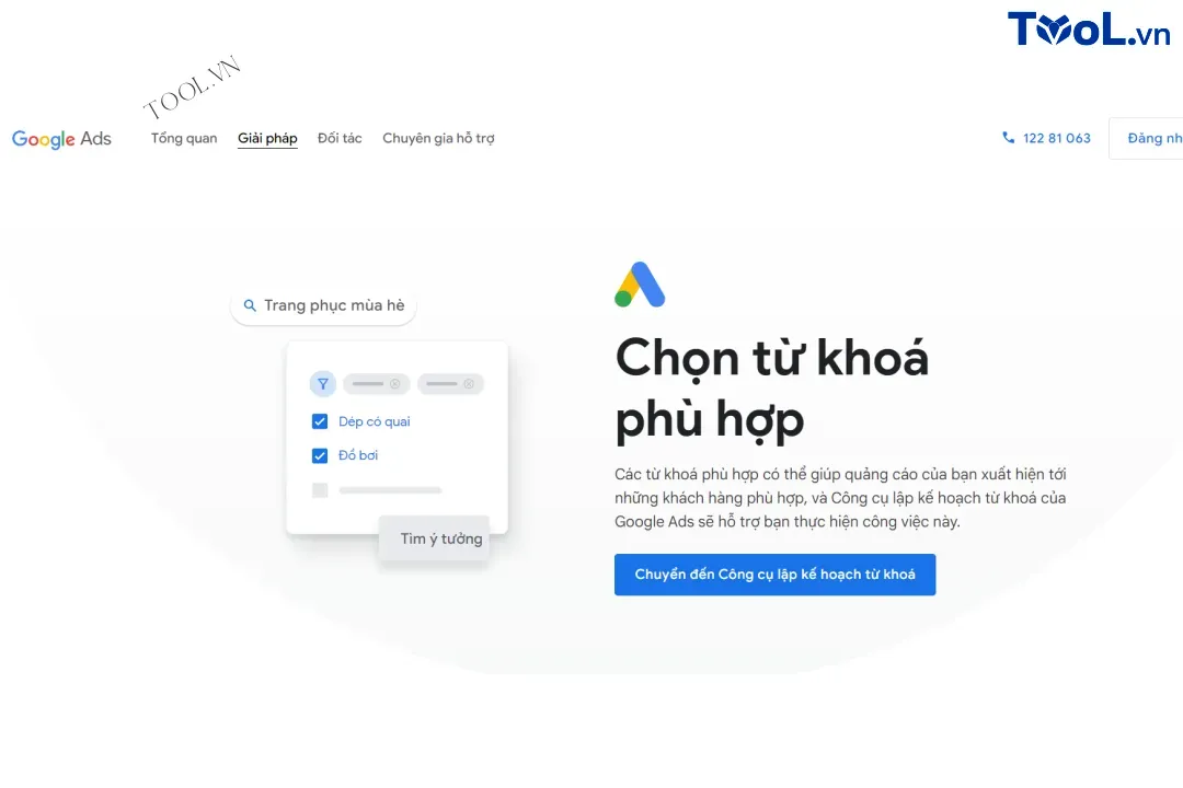 Công cụ Google Keyword Planner dùng để nghiên cứu từ khóa