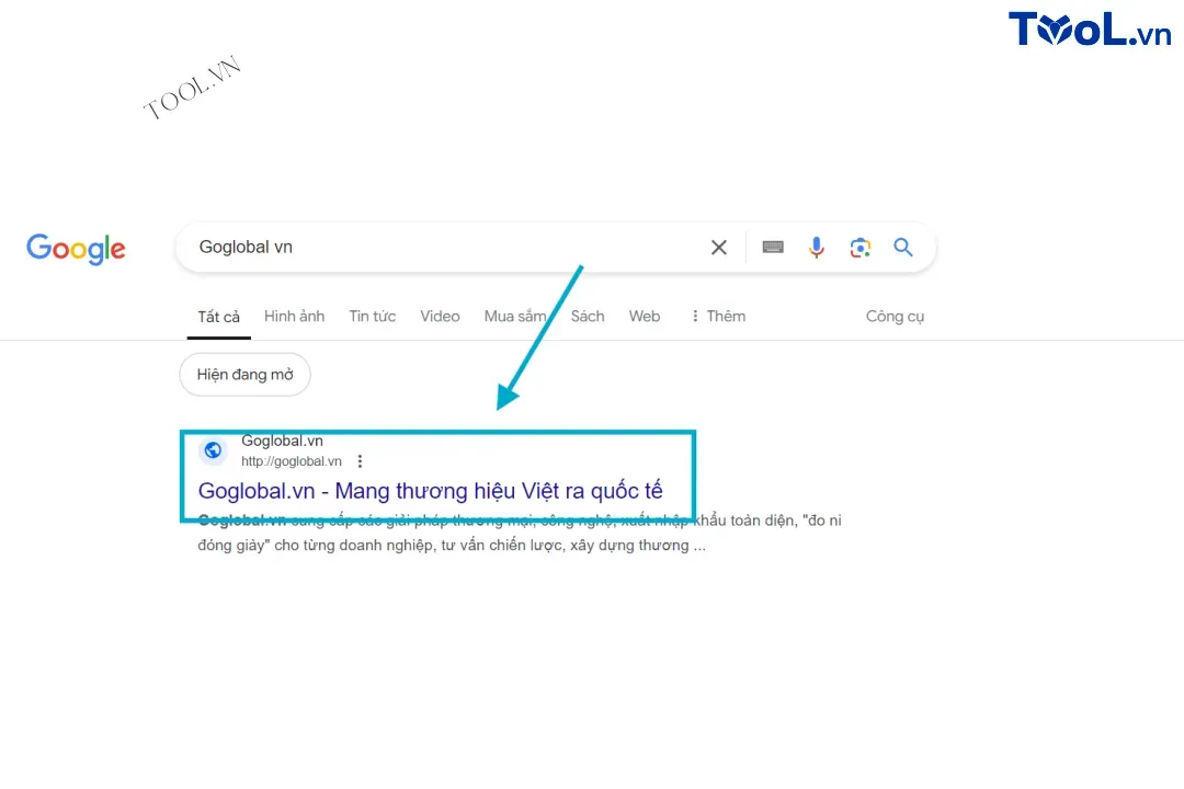 kết quả tìm kiếm cho từ khóa "Goglobal.vn" với website của Goglobal.vn ở vị trí TOP 1