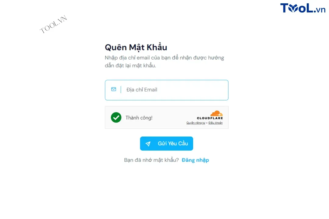 Quên Mật Khẩu Tool.vn