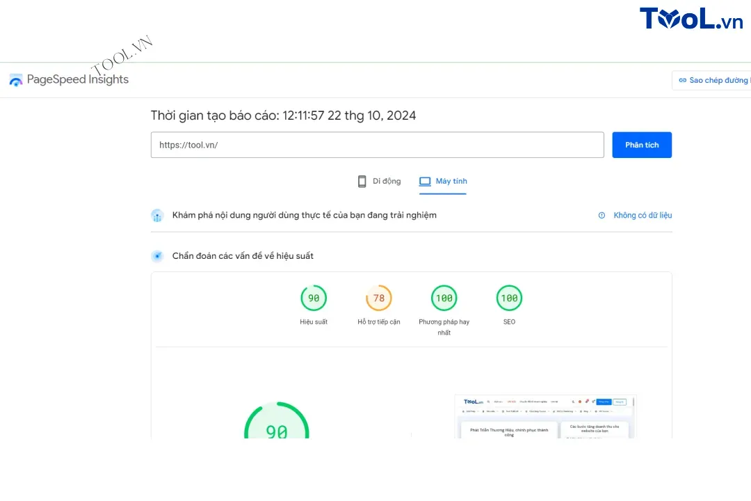 sử dụng công cụ pagespeed từ google để kiểm tra tốc độ website