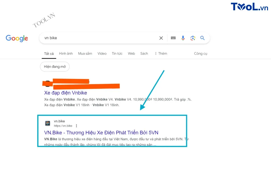 Vn bike Ở vị trí thứ 2 trên bảng tìm kiếm dù nội dung rất sơ xài
